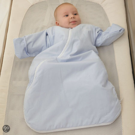 Afbeelding van PurFlo babyslaapzak met afritsbare mouwen - 75 cm - lichtblauw