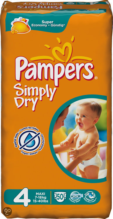Pampers Simply Dry - Luiers Maat 4 - Voordeelpak 50st - Zwanger en Ouder