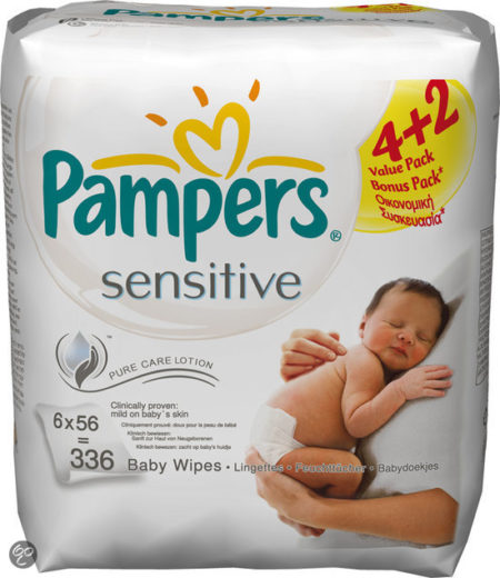 Afbeelding van Pampers Sensitive - Doekjes Navulpak 6x56st