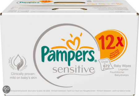 Afbeelding van Pampers Sensitive - Doekjes Navulpak 12x56st