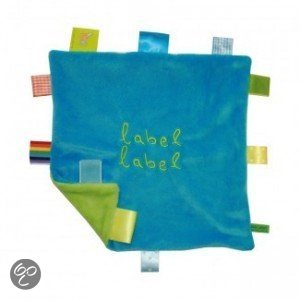 Afbeelding van Label-Label - Stars Knuffeldoekje - Blauw/Lime