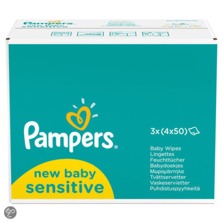 Afbeelding van Pampers Sensitive - Maximum Care Billendoekjes Navulpak 12x50 st.