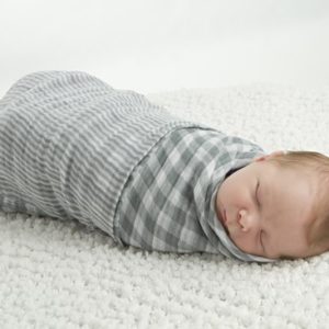 Afbeelding van Lulujo reversible swaddle 100% katoen 120x120 cm - Classic Navy