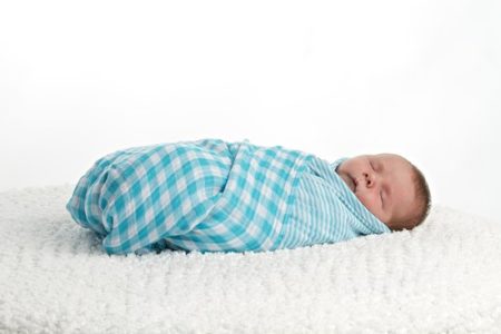 Afbeelding van Lulujo reversible swaddle 100% katoen 120x120 cm - Aqua Fun