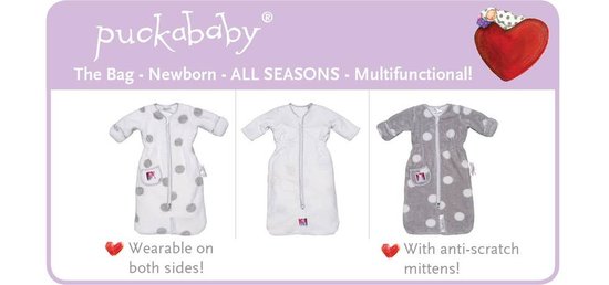 Afbeelding van Puckababy Bag Newborn - Slaapzak 0/6 m - Teddy dot Bear