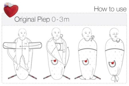 Afbeelding van Puckababy Piep - Inbakerslaapzak 0/3 m - Heart