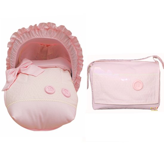 Maxi-Cosi hoes met bijpassende luiertas roze - Zwanger Shop