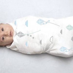 Afbeelding van Lulujo swaddle 100% katoen 120x120 cm - Happy Hedgehog