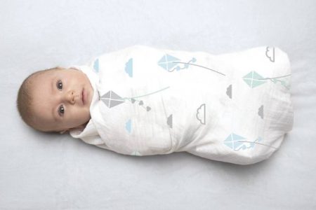 Afbeelding van Lulujo swaddle 100% katoen 120x120 cm - Happy Hedgehog