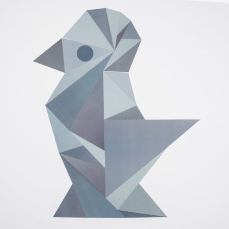 Afbeelding van Sebra -Muursticker geometrische vogel - blauw B:72cm H:86cm