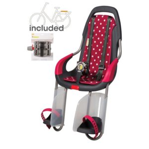 Afbeelding van Qibbel To Go - Fietsstoeltje Achter - Dragerbevestiging - Styling Set Polka Dots rood