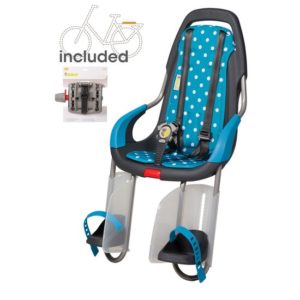 Afbeelding van Qibbel To Go - Fietsstoeltje Achter - Dragerbevestiging - Styling Set Polka Dots blauw