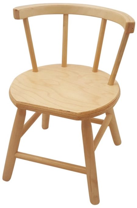 Afbeelding van Playwood - Houten stoel voor kinderen met spijlen blank gelakt - kinderstoeltje