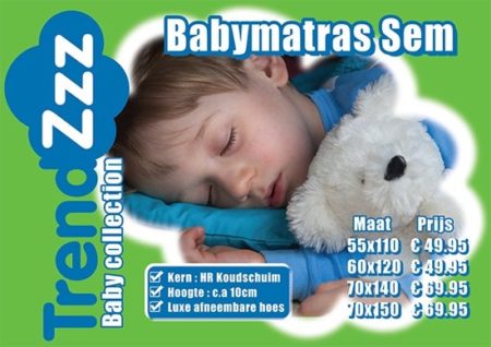 Afbeelding van Babymatras Sem 55x110 ca 10cm Dik