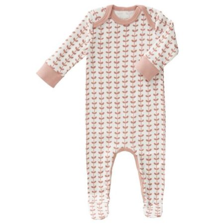 Afbeelding van Fresk pyjama met voet Leaves mellow rose