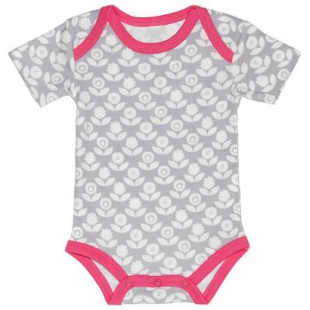 Afbeelding van Fresk romper korte mouwen Blomster grey